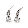 Rose Flower 316 Surgical Stainless Steel Pave Cubic Zirconia Ear False Plugs for Women EJEW-Z050-45A-AS-1