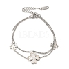304 Stainless Steel Shell Pearl Pendant Multi-strand Bracelets BJEW-U028-01P-4