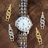 10Pcs 2 Colors Rack Plating Brass Micro Pave Clear Cubic Zirconia Watch Band Clasps ZIRC-DC0001-08-5