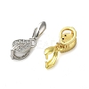 Rack Plating Brass Micro Pave Clear Cubic Zirconia Ice Pick Pinch Bails KK-K340-09-2