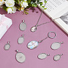 8Pcs 4 Styles Stainless Steel Pendant Cabochon Settings STAS-NB0002-03-4