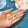 5Pcs 5 Style Brass Micro Pave Clear Cubic Zirconia Screw Carabiner Lock Charms ZIRC-TA0002-17-6