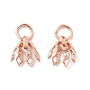 Flower Rack Plating Brass Filigree Bead Cap Bails KK-L102-27RG-1