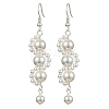 Shell Pearl Beaded Dangle Stud Earrings EJEW-TA00341-1