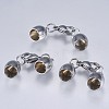 Tarnish Resistant 201 Stainless Steel Cord Ends STAS-F145-03P-11x8mm-1