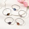 304 Stainless Steel Cuff Bangles for Women BJEW-JB14328-1