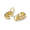 Real 18K Gold Plated Brass Micro Pave Clear Cubic Zirconia Charms KK-E068-VB452-C-3