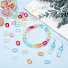   490Pcs 7 colors Transparent Acrylic Linking Rings TACR-PH0001-24-2