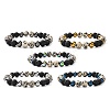 Matte Stone Round Beads Stretch Bracelets for Men Women BJEW-JB06875-1