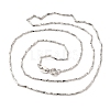 Anti-Tarnish Rhodium Plated 925 Sterling Silver Chain Necklaces STER-F039-12P-4