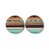 Transparent Resin & Walnut Wood Pendants RESI-TAC0017-68A-01-1