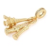 Rack Plating Brass Micro Pave Cubic Zirconia European Dangle Charms KK-P287-21G-2