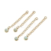 Ion Plating(IP) 316 Surgical Stainless Steel Curb Chain Extender with Natural  Amazonite Round Charm STAS-A097-01G-02-1
