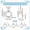 SUNNYCLUE 50Pcs 304 Stainless Steel Toggle Clasps STAS-SC0006-76-2