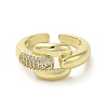 Rack Plating Brass with Clear Cubic Zirconia Cuff Rings RJEW-G308-01C-G-2