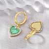 Brass Micro Pave Cubic Zirconia Hoop Dangle Earrings KK-CBA8324-16G-01-2