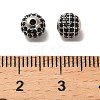 Rhodium Plated 925 Sterling Silver Micro Pave Cubic Zirconia Beads STER-H110-24A-04P-3