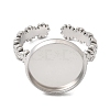 Flower 304 Stainless Steel Cuff Ring Components STAS-P454-05D-P-2