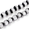 Luminous Handmade Lampwork Silver Foil Beads Strand FOIL-N029-03F-1