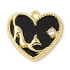 Alloy with Rhinestone Pendants ALRI-U001-03A-G-1