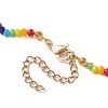 Rainbow Heart Plastic Stripe Pendant Necklaces NJEW-JN04898-5