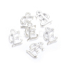 Silver Color Plated Alloy Letter Pendants PALLOY-J718-01S-E-2