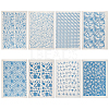 BENECREAT 8 Sheets 8 Style Paper Ceramic Decals DIY-BC0005-71-1