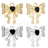 12Pcs 2 Colors Alloy Micro Pave Cubic Zirconia Charms FIND-BBC0003-42-1