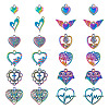 24Pcs 12 Style Rainbow Color Alloy Pendants FIND-TA0003-91-1