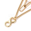 PVD Vacuum Plating 304 Stainless Steel Double Chains Multi Layered Necklace with Infinity Charm for Women STAS-E155-19G-2