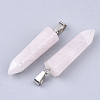 Natural Rose Quartz Point Pendants G-R220-34Q-2