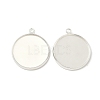 Flat Round Brass Pendant Cabochon Settings KK-K414-14G-S-1