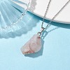 Rough Raw Natural Ferruginous Quartz Pendant Necklaces NJEW-JN04637-02-2