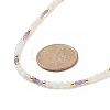 Natual Gemstone & Rainbow Moonstone Beaded Necklace for Women NJEW-JN04173-6