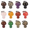 12 Pieces Gemstone Mushroom Charm Pendant Crystal Mushroom Natural Stone Pendants Mixed Color for Jewelry Necklace Earring Making Crafts JX550A-1