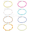 ANATTASOUL 8Pcs 8 Colors Glass Seed Braided Flower Beaded Necklaces Set for Women NJEW-AN0001-32-1
