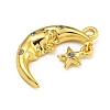 Rack Plating Brass Micro Pave Cubic Zirconia Pendants KK-U035-03G-2