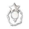 Star 304 Stainless Steel Pendant Cabochon Setting STAS-P454-09P-1