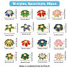 96Pcs 16 Styles Alloy Enamel Bead Caps FIND-CA0011-46-2