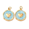 304 Stainless Steel Enamel Pendants STAS-U061-34G-C02-1