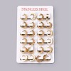 304 Stainless Steel Huggie Hoop Earrings X-EJEW-O087-09A-3