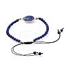 Adjustable Natural Lapis Lazuli(Dyed) Braided Bead Bracelets BJEW-JB04559-02-3
