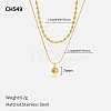 304 Stainless Steel Double Layer Necklaces FS-WG7985A-15-1
