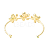 Alloy Flower with Imitation Pearl Beaded Open Cuff Bangle for Women LS-BJEW-D054-02G-03-2