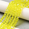 Transparent Electroplate Glass Beads Strands EGLA-A039-T4mm-L21-4