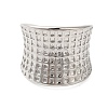 Tartan Brass Wide Open Cuff Rings for Women RJEW-A046-11P-2