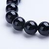 Natural Black Agate(Dyed & Heated) Beaded Stretch Bracelets BJEW-P072-F06-2