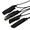Raw Rough Natural Black Tourmaline Nuggets Pendant Adjustable Waxed Cord Necklaces for Women Men GG-CBA7610-12-4