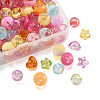 200Pcs 4 Style 1-Hole Transparent Acrylic Buttons TACR-PJ0001-04-4