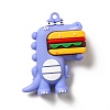 Dinosaur with Hamburger Shape PVC Pendants KY-E012-03C-1